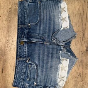 American Eagle Outfitters Blue Jean Shorts with Star Accents